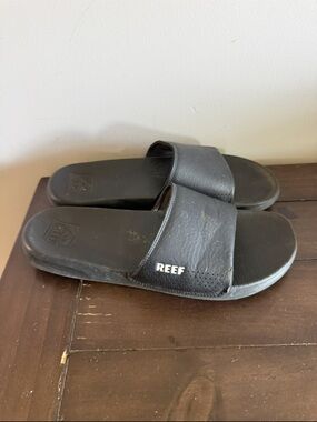 Reef Cushion Phantom Black Slide Sandals Mens Size 10